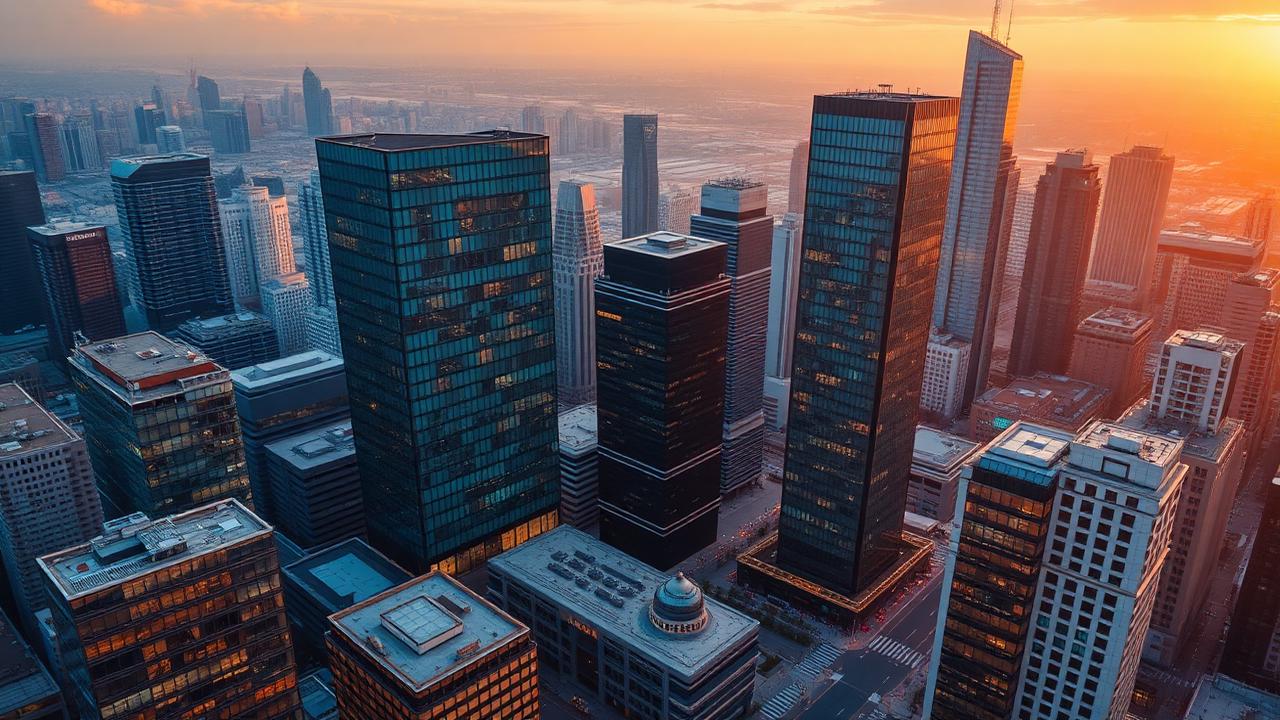 Modern technology district aerial view